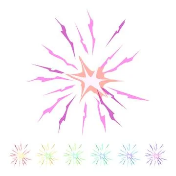 Game impact vfx cartoon vector graphic Stock Illustration