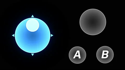 Game Interface Controllers or Joysticks in Mobile game. Vídeos de archivo 134133209