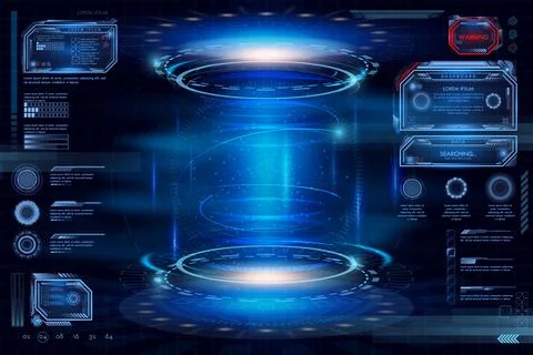 Game interface. Futuristic HUD background. 3D cyber space design. Spaceship Stockillustratie