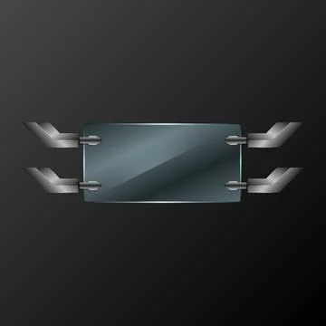 Game interface hud glassmorphism screen panel with metallic borders Stock Illustration