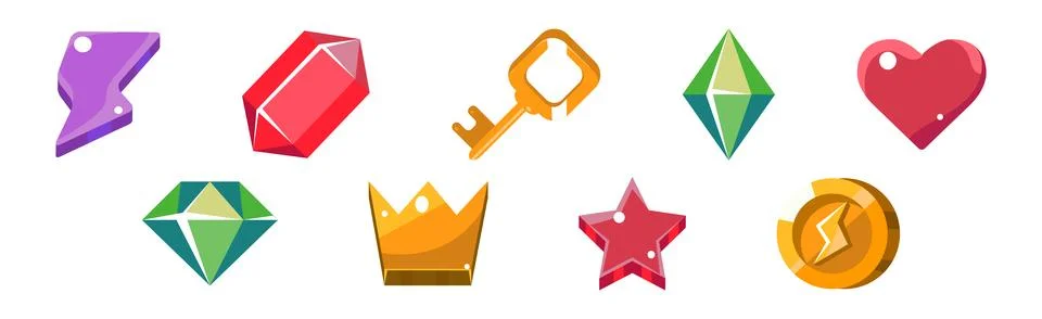Game Interface Icon and Design Element Vector Set 스톡 일러스트