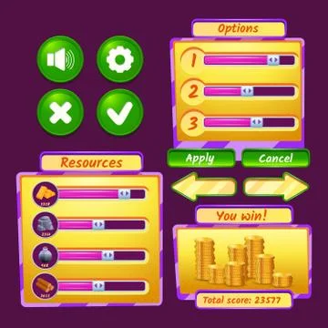 Game Interface Icons Stock Illustration