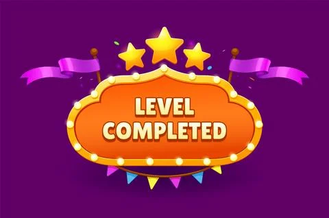 Game interface level completed icon, ui badge 스톡 일러스트