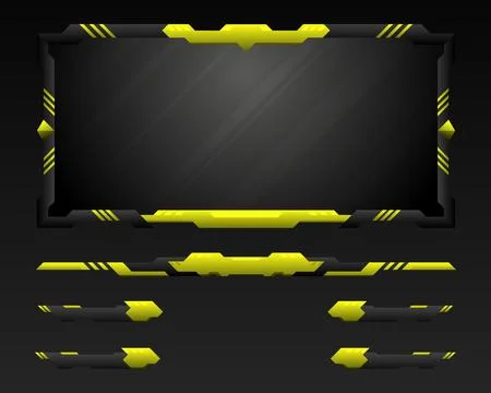 Game interface live stream overlay cyber screen panel template Stock Illustration