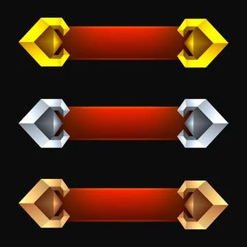 Game interface Luxury title banners or buttons Illustrazione stock
