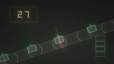 Game interface showing score with glowing elements and Stock Footage 339490160