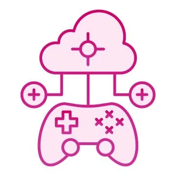 Game on internet flat icon. Cloud and gamepad vector illustration isolated on イラスト素材