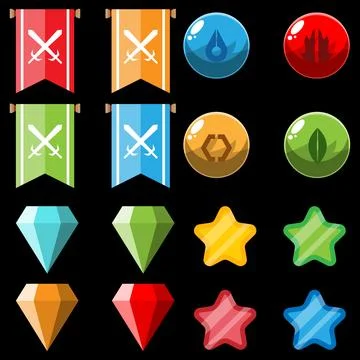 Game Item Collection Stock Illustration