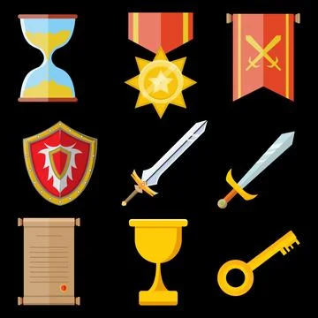 Game Item Collection Stock Illustration