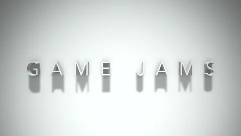 Game Jams 3D title animation with shadows on a white background Stock Footage 296621054