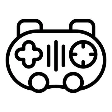 Game joystick icon outline vector. Controller device Stock Illustration