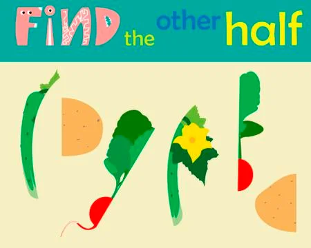 A game for kids to develop logic. Pick up the second half. Vector illustratio イラスト素材