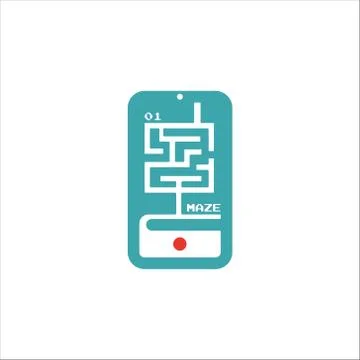 Game labyrinth icon on smartphone screen vector illustration. 스톡 일러스트