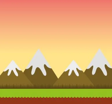 Game landscape scene icon Stock Illustration