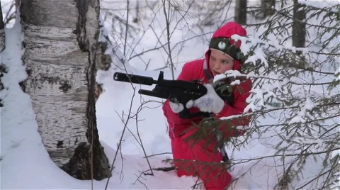 The game of laser tag. Vidéo 61447949