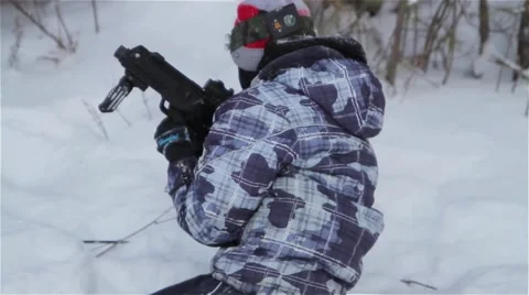 The game of laser tag. Vidéo 61450616