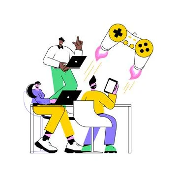 Game launch isolated cartoon vector illustrations. Illustrazione stock