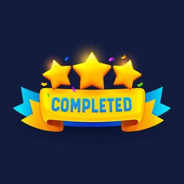 Game level complete vector ui or gui badge or icon Stock Illustration
