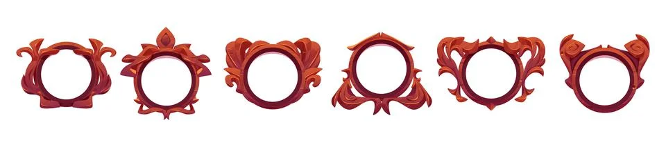 Game level or avatar frames, ui icons, buttons set イラスト素材