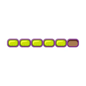 Game level progress bar showing completion stages Stock Illustration