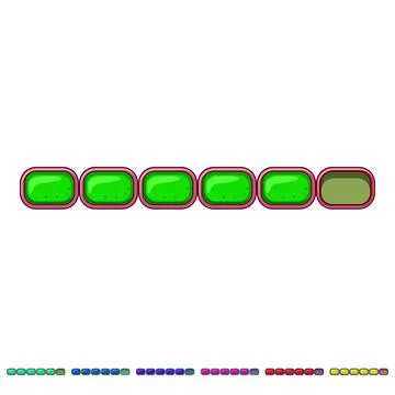 Game level progress bar showing completion stages Stock Illustration