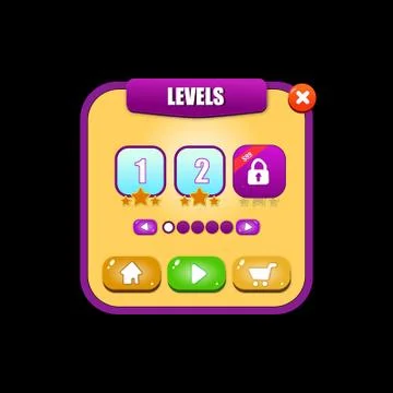 Game Levels ui kits 스톡 일러스트