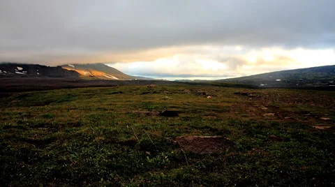Game of light in the mountains Time lapse Stock Footage 35882783