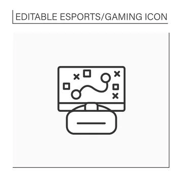 Game line icon Stock Illustration
