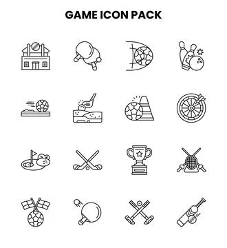 Game Line Scalable Icons Pack Ilustração Stock