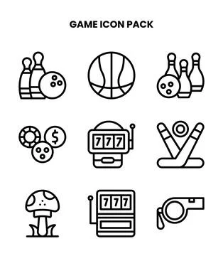 Game Line UI Icons Pack Stockillustratie