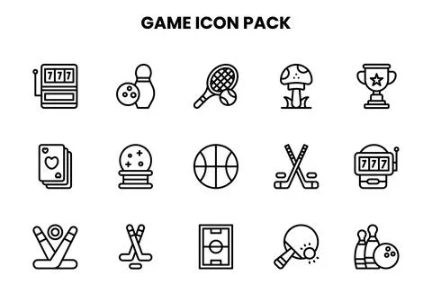 Game Line Vector Icons Pack 스톡 일러스트