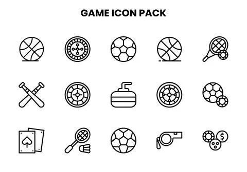 Game Line Vector Icons Pack Stock Illustration