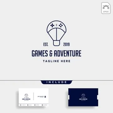 Game logo design controller balloon the journey vector illustration icon elem 스톡 일러스트