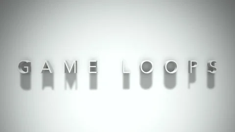 Game loops 3D title animation with shadows on a white background Stock Footage 297079545