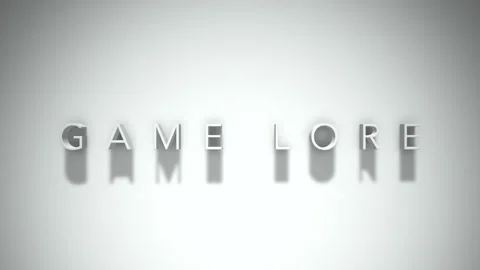 Game lore 3D title animation with shadows on a white background Stock Footage 296923294