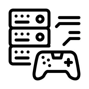 Game main menu icon vector outline illustration Stock Illustration