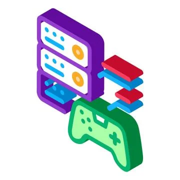 Game main menu isometric icon vector illustration Stockillustratie