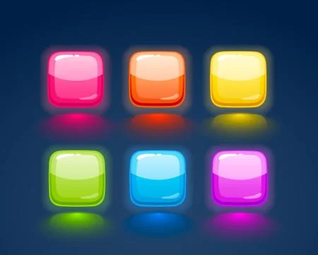 Game match icon. Square set in different colors. Stock Illustration