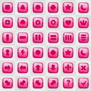 Game match icon. Square shape set in different colors. 스톡 일러스트