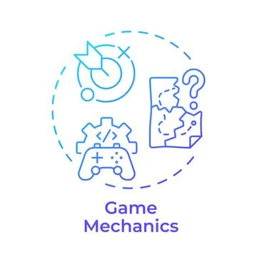 Game mechanics blue gradient concept icon Stock Illustration