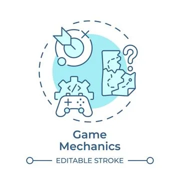 Game mechanics soft blue concept icon Stock Illustration
