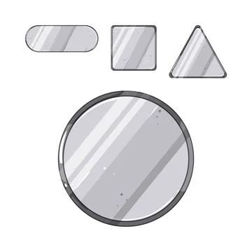 Game metallic buttons set on white background Illustrazione stock