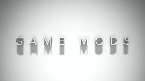 Game mods 3D title animation with shadows on a white background Stock Footage 296923315