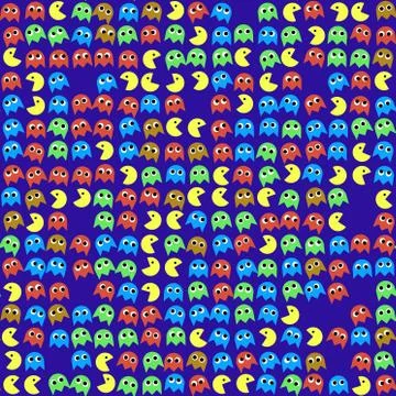 Game monsters seamless generated pattern Stock Illustration
