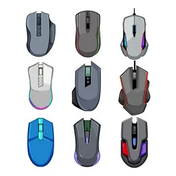 Game mouse set cartoon vector illustration Stock Illustration
