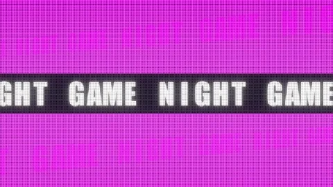 Game Night, glowing letters on the screen. Stock Footage 280468491