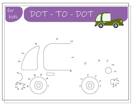 A game with numbers, an educational game from point to point for children, .. Illustrazione stock