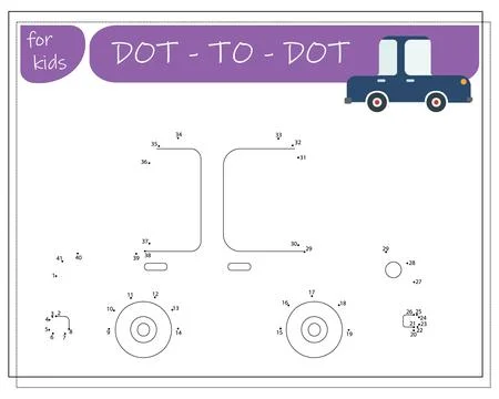 A game with numbers, an educational game from point to point for children, .. Stock Illustration