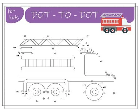 A game with numbers, an educational game from point to point for children, .. Stock Illustration