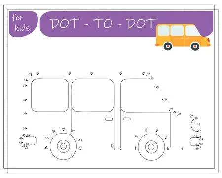 A game with numbers, an educational game from point to point for children, .. Stock Illustration